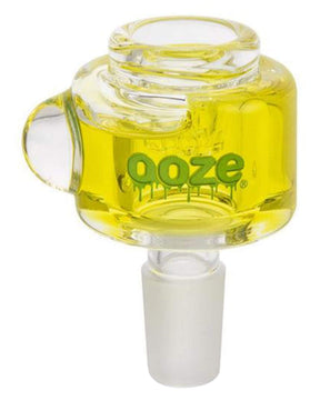 Ooze Glyco Freezeable Glass Bowl in Mellow Yellow, 14mm Joint, for Dry Herbs - Front View