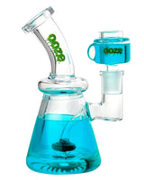 Ooze Glyco Glycerin Chilled Water Pipe in Aqua Teal, Beaker Design with Showerhead Percolator