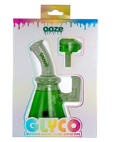 Ooze Glyco Glycerin Chilled Water Pipe in green, beaker design with showerhead perc, packaged