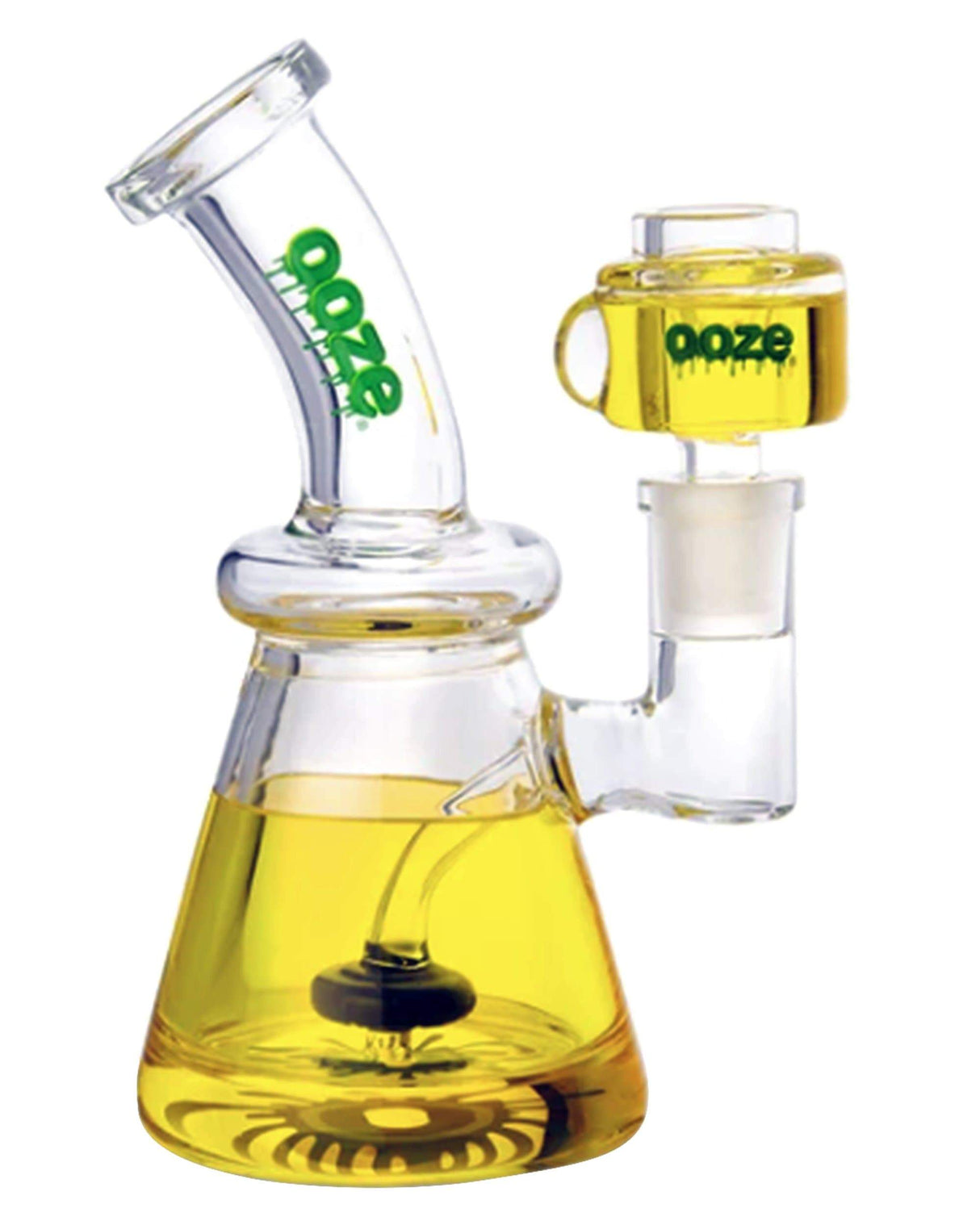 Ooze Glyco Glycerin Chilled Water Pipe in Mellow Yellow, Beaker Design with Showerhead Percolator