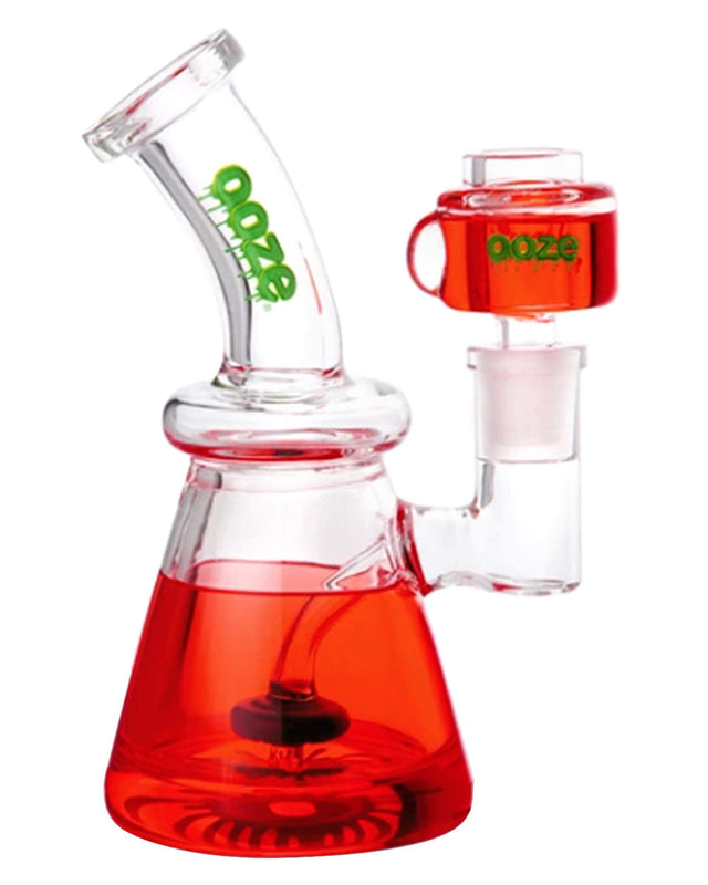 Ooze Glyco Glycerin Chilled Water Pipe in Scarlet, Beaker Design, 6" with Showerhead Percolator
