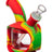 Ooze Silicone Kettle Bubbler in Rasta colors with 45-degree joint for concentrates, front view