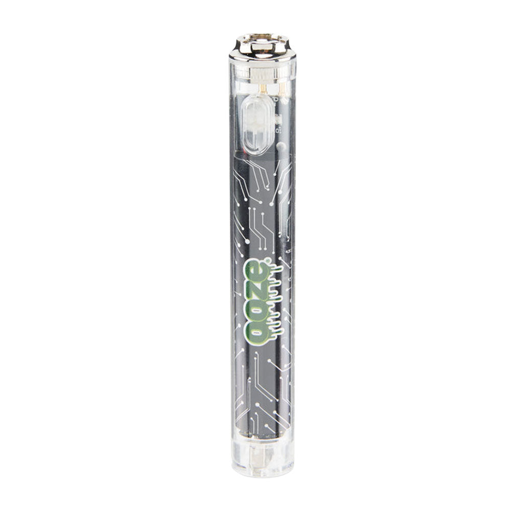 Ooze Slim Clear Series 510 Vape Battery - Front View on White Background