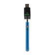 Ooze Slim Twist Battery in Blue with USB Charger, 510 Thread, Front View