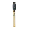 Ooze Slim Twist Battery in Gold with USB Charger, 510 Thread for Vaporizers, Front View