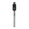 Ooze Slim Twist Battery in Silver with USB Charger, 510 Thread for Vaporizers, Front View