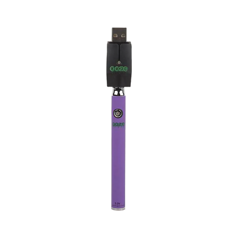 Ooze Slim Twist Battery with USB Charger in Purple, 510 Thread, Front View