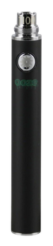 Ooze Standard 1100mAh 510 Threaded Battery - Black, Front View, for Vaporizers