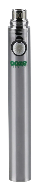 Ooze Standard 1100mAh 510 Threaded Battery in Silver, Front View, for Vaporizers - 5 Pack