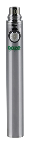 Ooze Standard 1100mAh 510 Threaded Battery in Silver, Front View, for Vaporizers - 5 Pack