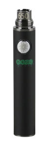 Ooze Standard 650mAh Battery in Black - Front View with Logo for Vaporizers