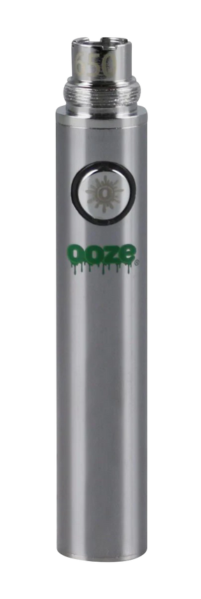 Ooze Standard 650mAh Vaporizer Battery in Silver - Front View