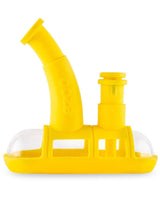 Ooze Steamboat Silicone Bubbler in Yellow - Durable, 90 Degree Joint, Side View