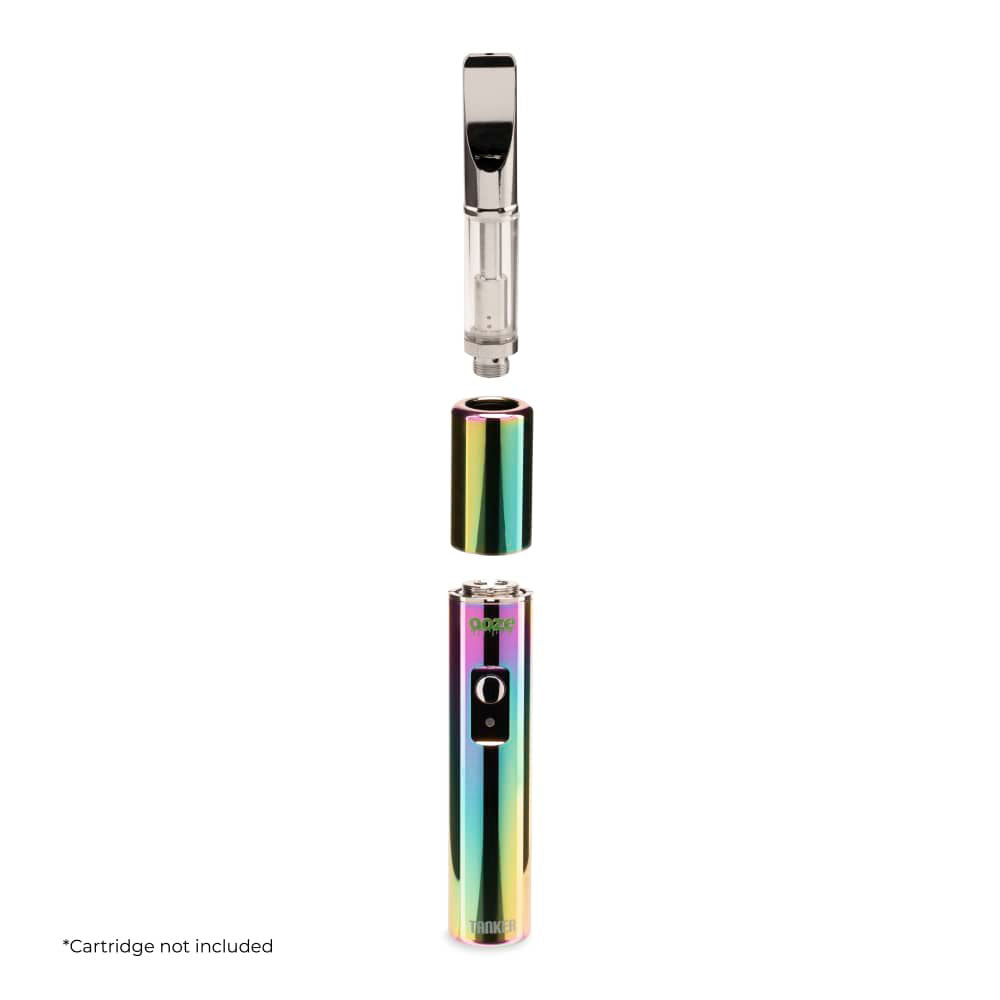 Ooze Tanker Thermal Chamber 510 Vaporizer Battery in Iridescent Color - Front and Side View