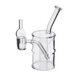 Ooze Toxic Barrel Mini Quartz Dab Rig - 5.5" front view on white background