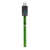 Ooze Twist Slim 510 Battery 2.0 in Green with Charger, front view on white background, 320mAh capacity