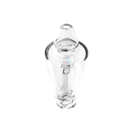 Glass e-rig bubbler with a dome percolator and an opal marble topper, made to work with Puffco Pivot vapes