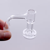 The Stash Shack Opaque Bottom Full Weld Terp Slurper, Clear Glass, Held in Hand