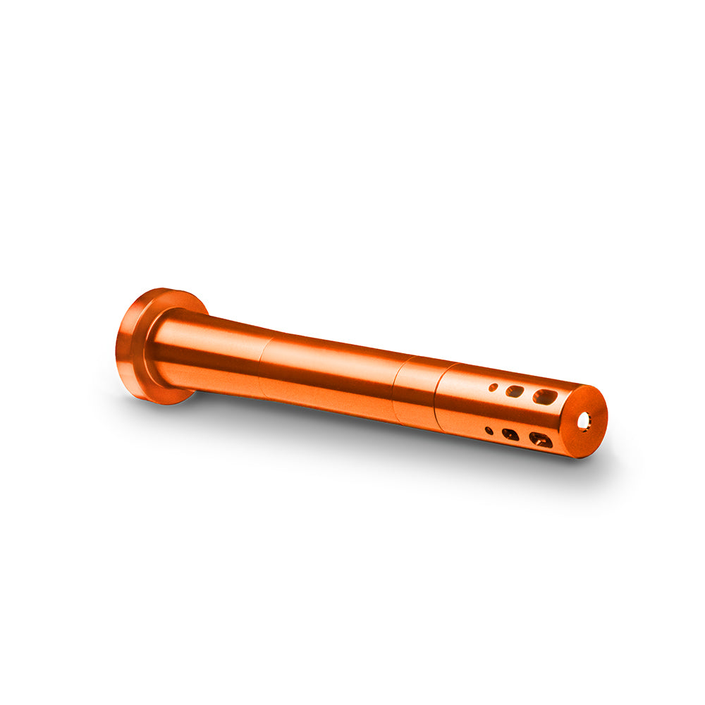 Chill - Durable Aluminum Downstem in Orange, Front View - by Chill Steel Pipes