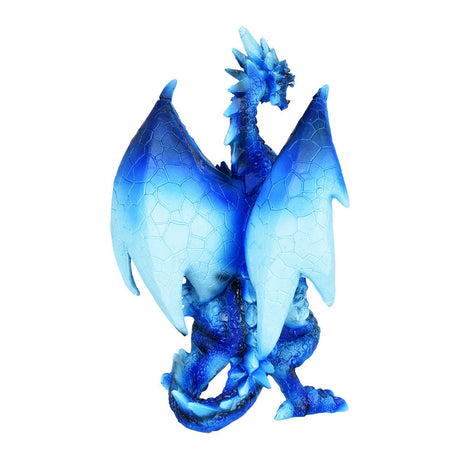 Blue Orb-Wielding Dragon Guardian Figurine, Polyresin, 7.5" Home Decor