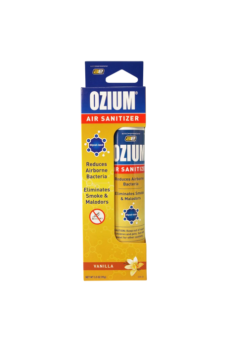Ozium Air Sanitizer Vanilla 3.5 oz - Compact Design for Easy Travel