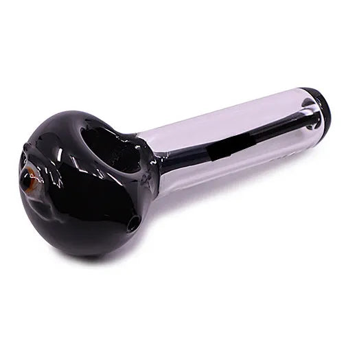 4" Black Clear Glass Hand Pipe