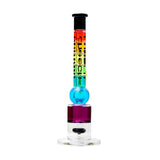 Cheech Glass 18" Rainbow Glycerin Water Pipe, 14mm Female Joint, Vivid Colors, Front View