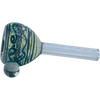 LA Pipes Painted Warrior Pull-Stem Slide Bowl in Blue Hues, Grommet Joint, for Bongs