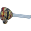 LA Pipes Painted Warrior Pull-Stem Slide Bowl in Red Hues - Angled Side View