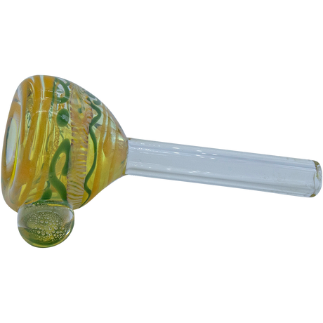 LA Pipes Painted Warrior Pull-Stem Slide Bowl in Yellow Hues with Grommet Joint