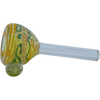 LA Pipes Painted Warrior Pull-Stem Slide Bowl in Yellow Hues with Grommet Joint