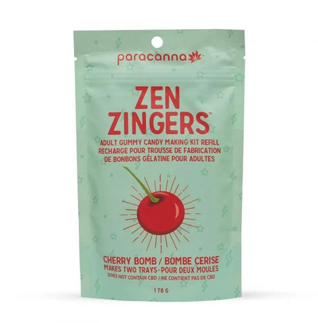 Paracanna Zen Zingers Refill pack for CBD edibles with Cherry Bomb flavor, front view