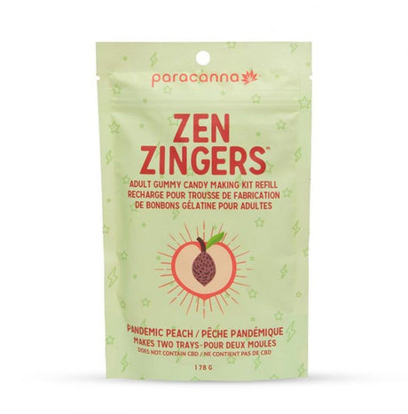 Paracanna Zen Zingers Refill pack, Pandemic Peach flavor, front view on white background