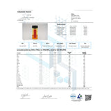 PAX ERA D8 Pod displayed on a certificate of analysis, showcasing product purity and contents