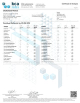 PAX ERA D8 Pods Certificate of Analysis document showcasing product safety and quality