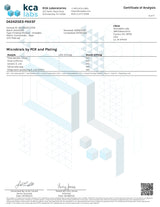 Sample image of a Certificate of Analysis document for quality assurance