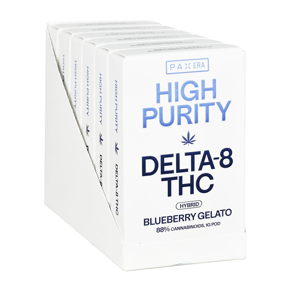 PAX ERA High Purity Delta-8 THC Pods Display, Blueberry Gelato, 1g - 6 Pack Front View