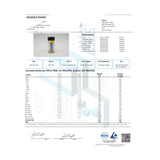 Certificate of Analysis document for PAX ERA D8 Pods with lab results and product image