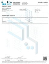 PAX ERA D8 Pods Certificate of Analysis document, ensuring product quality and safety