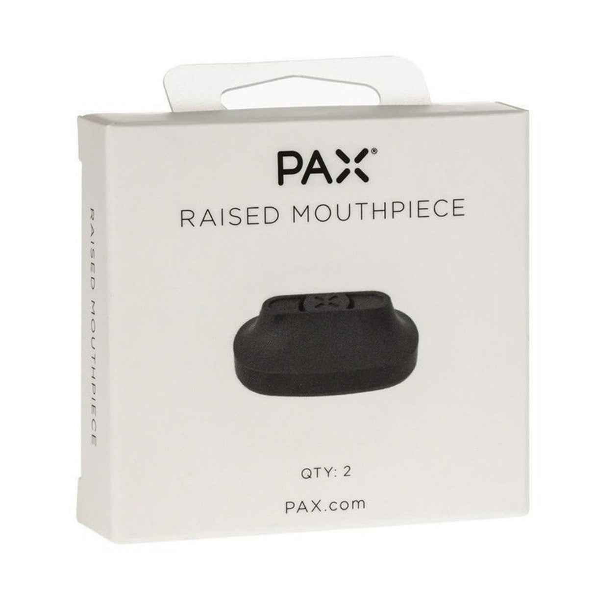 Pax Raised Mouthpiece 2-Pack in packaging, front view, for enhancing vaporizer hygiene and comfort