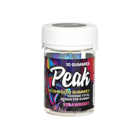 Peak High Potency Muscimol Mushroom Gummies, 10pc 5000mg, Strawberry Flavor, Front View