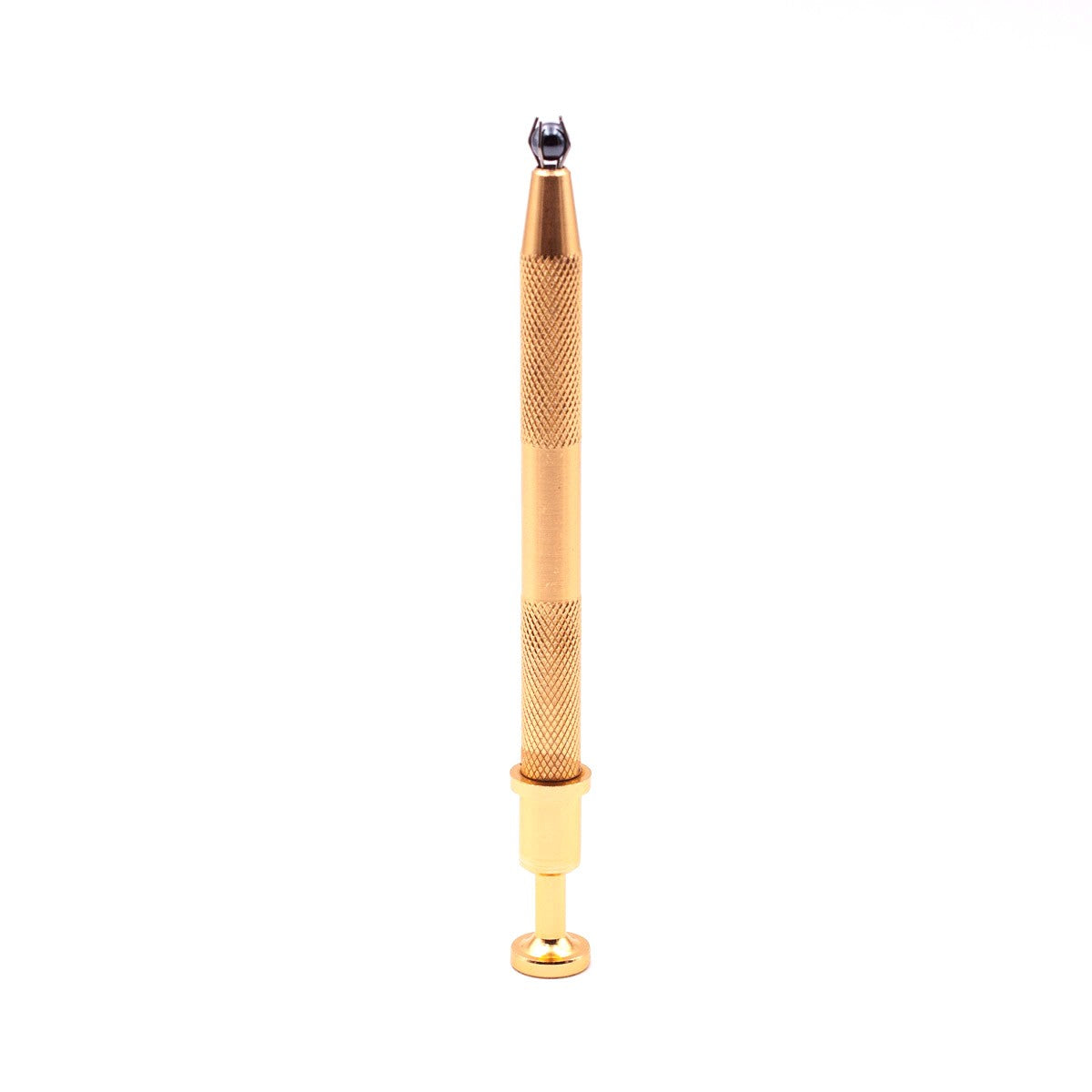The Stash Shack Gold Pearl Grabber Tool for Concentrates, Front View on Seamless White Background