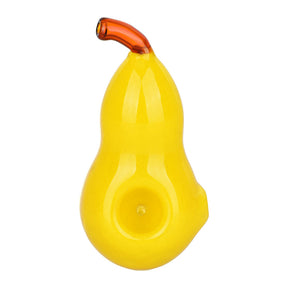 Borosilicate Glass Perfect Pear Hand Pipe - Top View on Seamless White Background