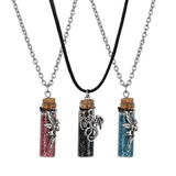 Pewter Pendant Glitter Bottle Necklace | 11.5"