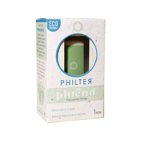 PHILTER Phrend Personal Air Filter in packaging, eco-friendly silicone tip, front view