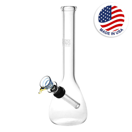 Phoenix Rising Beaker Water Pipe, 8.25", Premium Borosilicate Glass, Front View