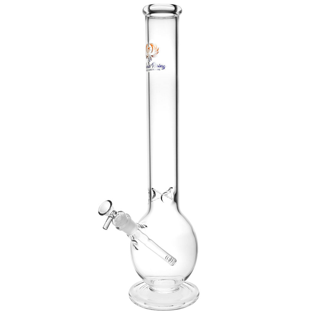 Phoenix Rising Bubble Haven Water Pipe, 18" Tall Borosilicate Glass Bong, Front View