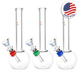 Phoenix Rising Classic Bubble Base Water Pipes - 8" - Assorted Colors with American Flag