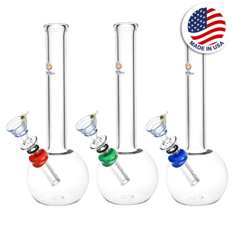 Phoenix Rising Classic Bubble Base Water Pipes - 8" - Assorted Colors with American Flag