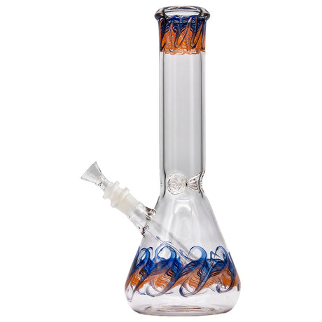 LA Pipes 'Phoenix Rising' Beaker Bong with Color Wrap, 12-inch, Borosilicate Glass
